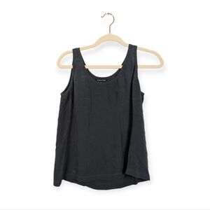 Eileen Fisher Charcoal Gray 100% Silk Sleeveless Tank Top Minimalist Size S